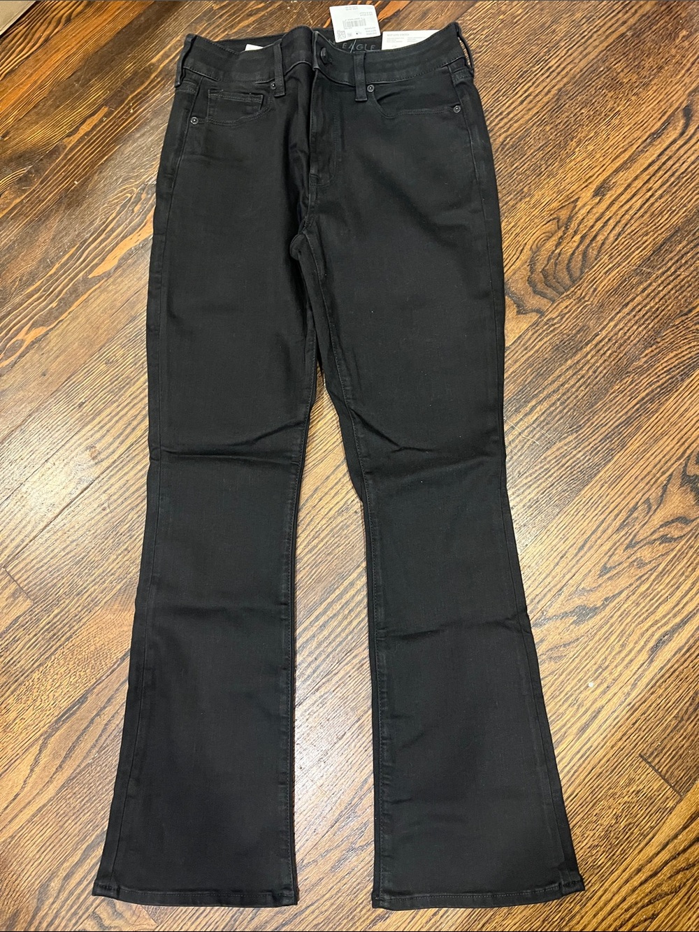 American Eagle Women’s Skinny Kick Black Flared Jeans
